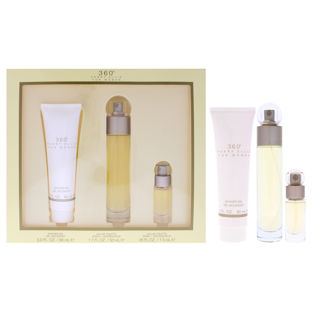 360 by Perry Ellis for Women - 3 Pc Gift Set 1.7oz EDT Spray, 0.25oz EDT - Picture 1 of 8